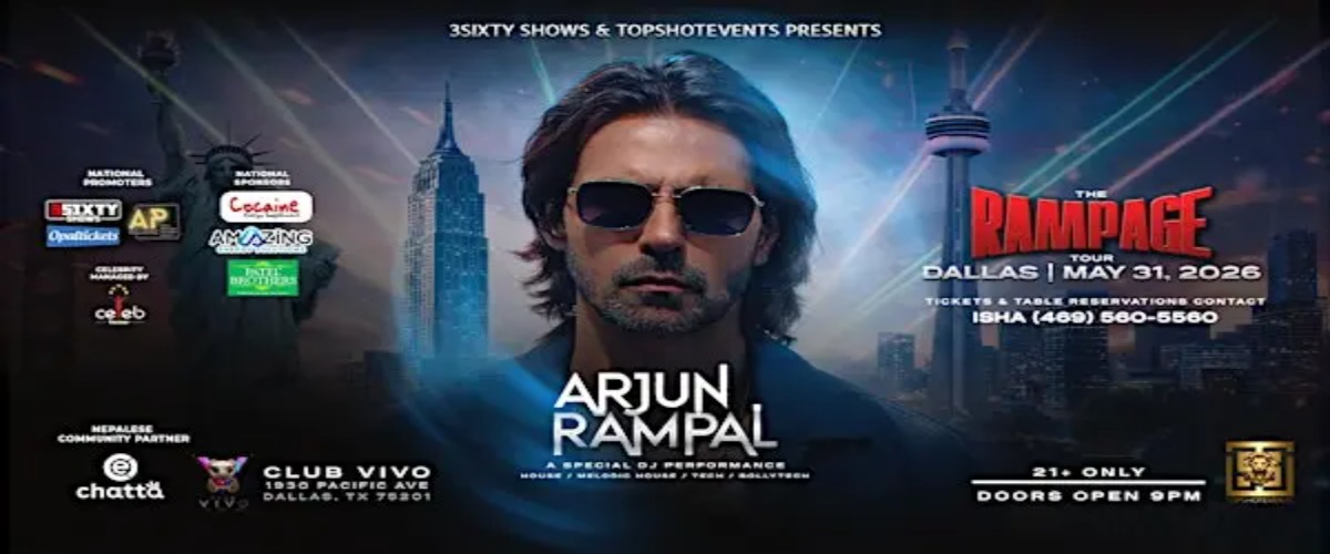 Arjun Rampal Rampage Tour – Live Celebrity DJ Night in Dallas | Club Vivo