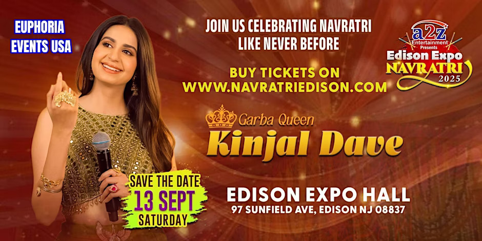 Kinjal Dave Live Garba @ EDISON EXPO NEW JERSEY