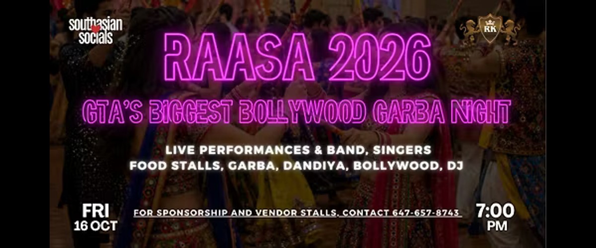 Raasa 2026 – GTA's Biggest Bollywood Garba Night