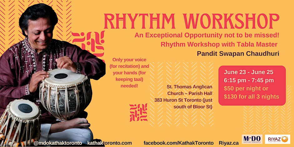 Rhythm workshop with Tabla Master Pandit Swapan Chaudhuri