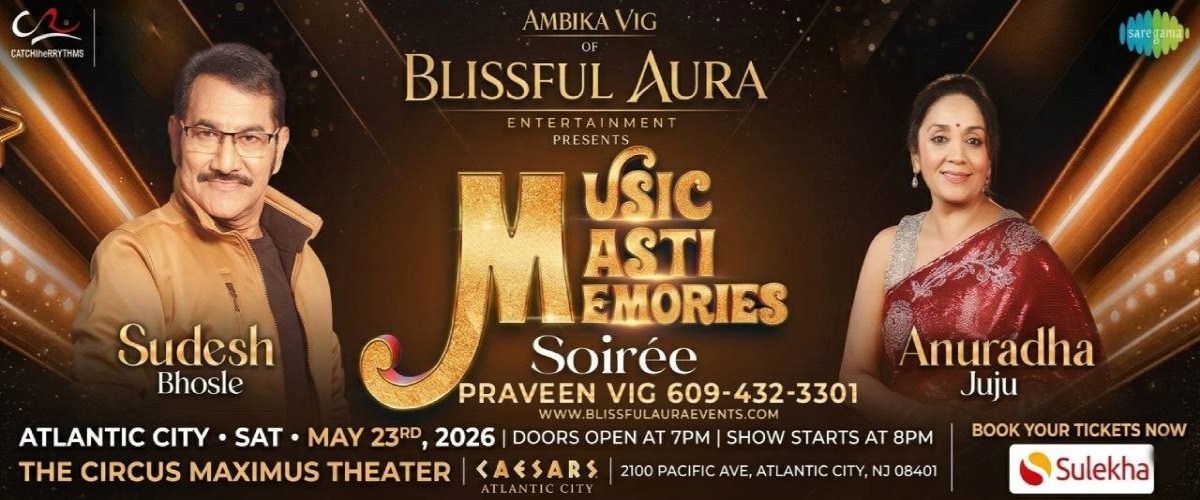 Sudesh Bhosle & Anuradha Juju Live Music Masti Memories Soiree in NJ